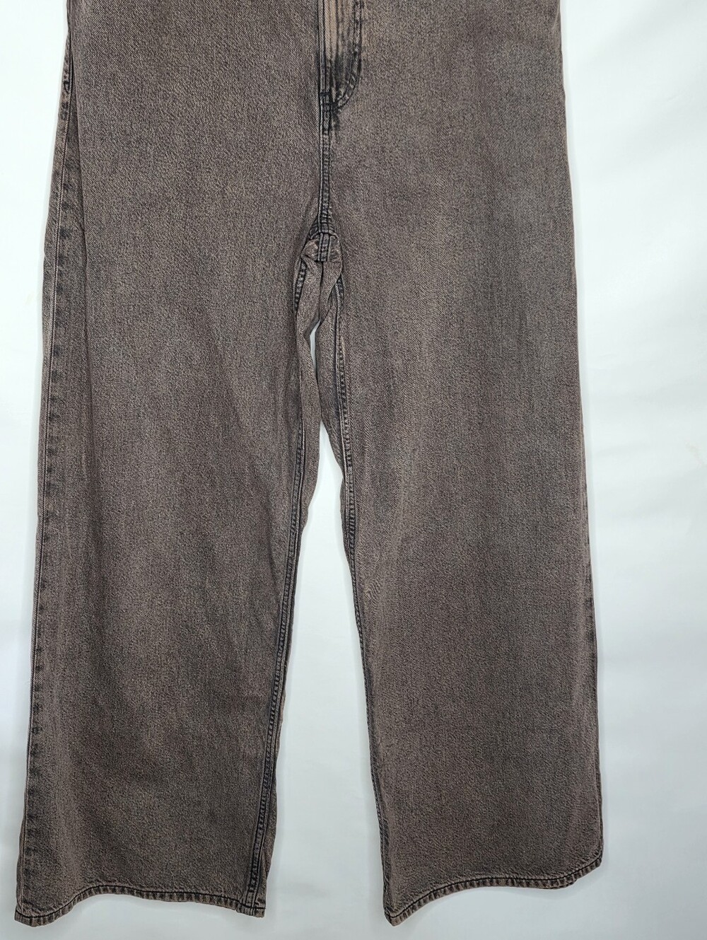 Gap Baggy Mid-Rise Wide Leg Jeans Size 16 Tall Ultrasoft Denim Dark Brown Wash - Picture 4 of 16